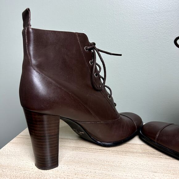 Apostrophe Tootsie Heeled Ankle Booties Brown Leather Victorian Style Shoes 8.5 - Picture 8 of 12